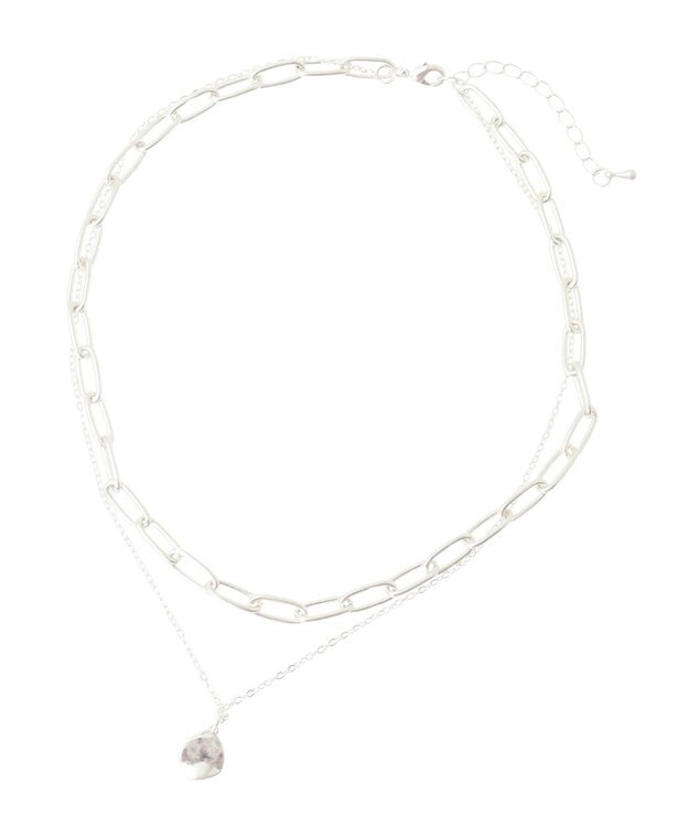 AMERICAN HOLIC ２連チェーン×ワントップネックレス Silver