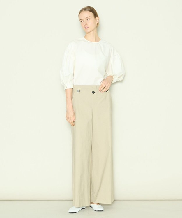 JOSEPH クリスピーストレッチ　ワイドトラウザーズ Linen