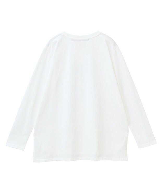 YECCA VECCA ラウンドヘム長袖ロゴTee Off White