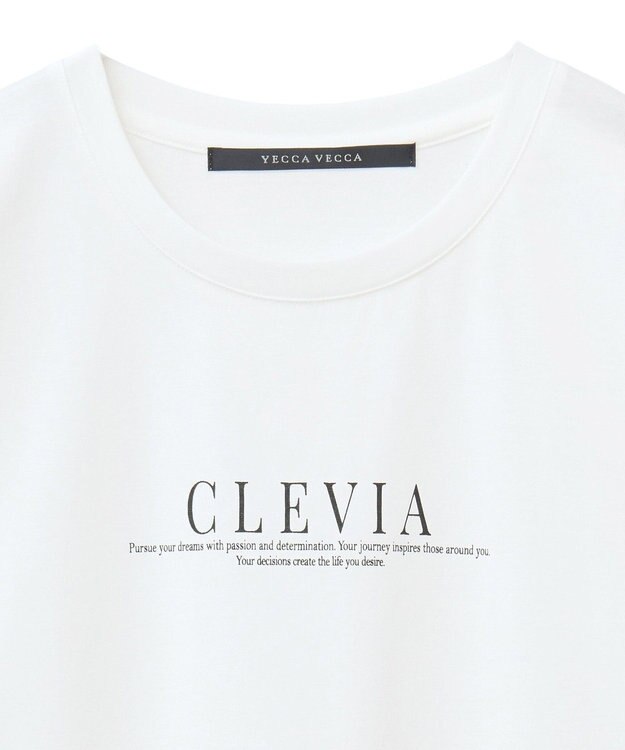 YECCA VECCA ラウンドヘム長袖ロゴTee Off White