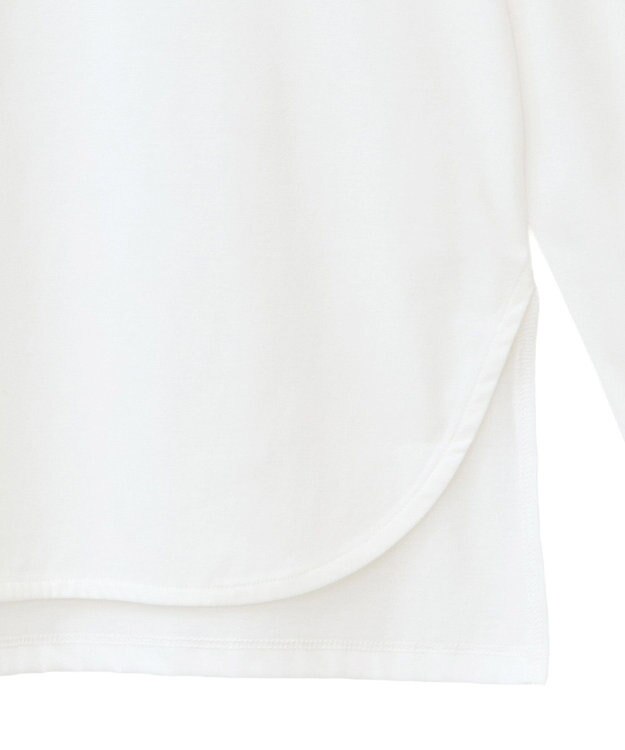 YECCA VECCA ラウンドヘム長袖ロゴTee Off White