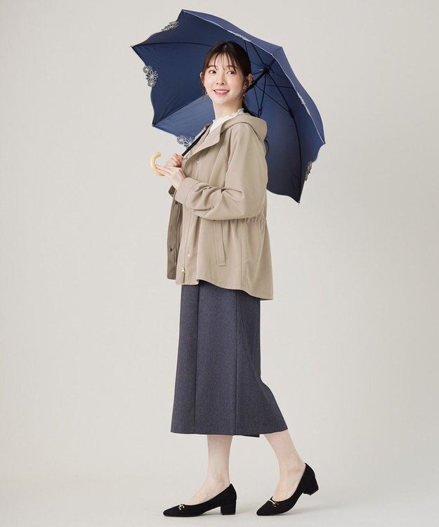 ANY SIS 【撥水・UVカット】フーディショート ブルゾン ライトベージュ