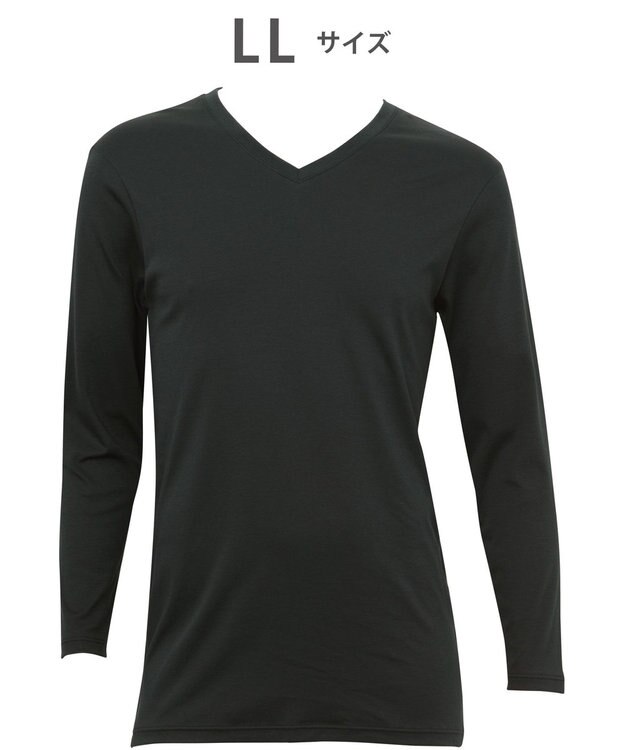 WACOAL MEN WACOAL MEN あったかインナー Vネック 8分袖 綿100％ 保温性 やわらかさが続く 静電気が起こりにくい 毛玉になりにくい 後裾長め設計 インナー WL6103 /ワコールメン ブラック