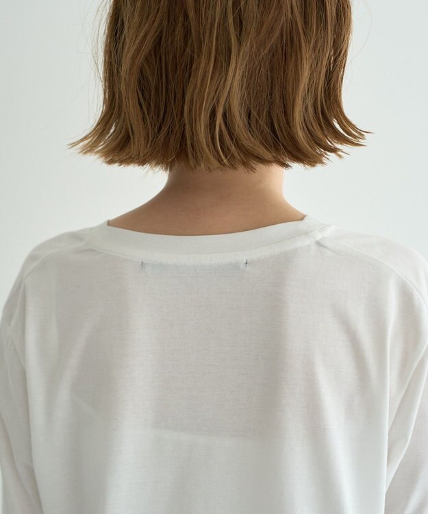 YECCA VECCA ラウンドヘム長袖ロゴTee Off White