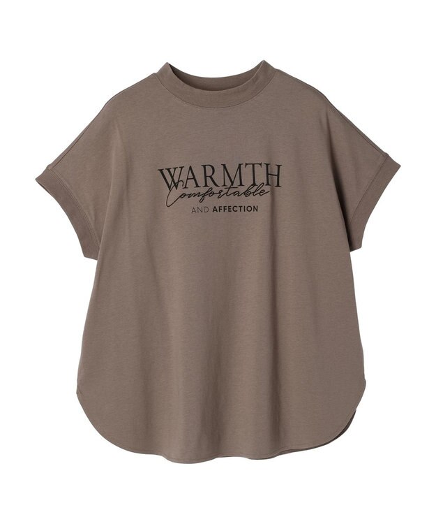 Green Parks フレンチスリーブ筆記体刺繍ロゴプルオーバー Brown