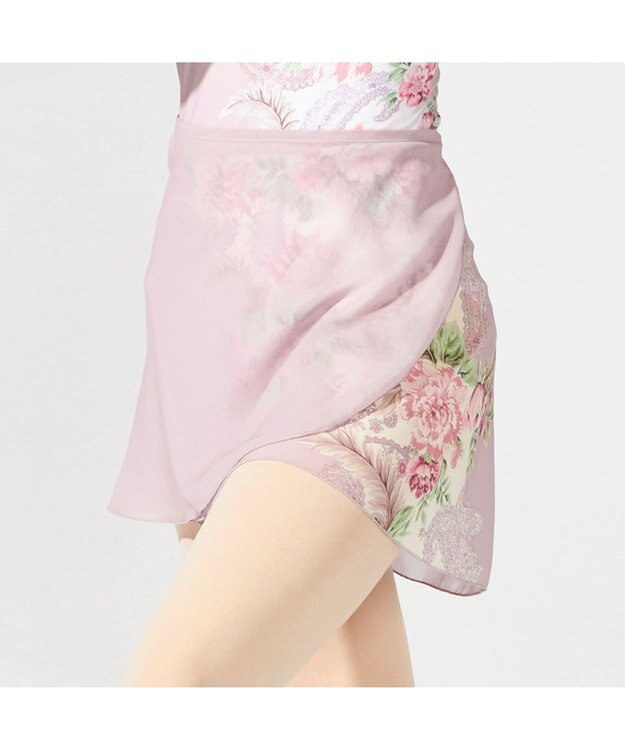 Chacott 【MAY NAGAHISA】巻きスカート グレイッシュローズプリント