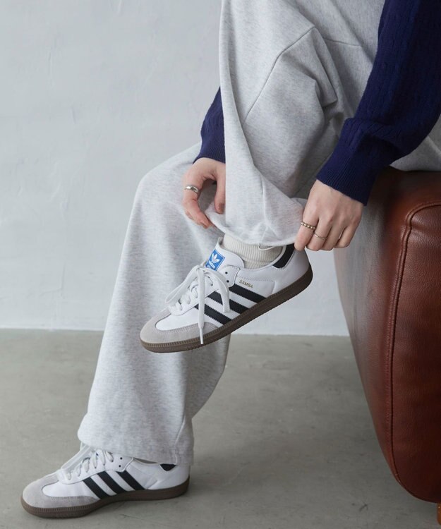 WEGO 【ウエストゴム/XSSMサイズ展開】スウェットワイドパンツ アッシュグレー