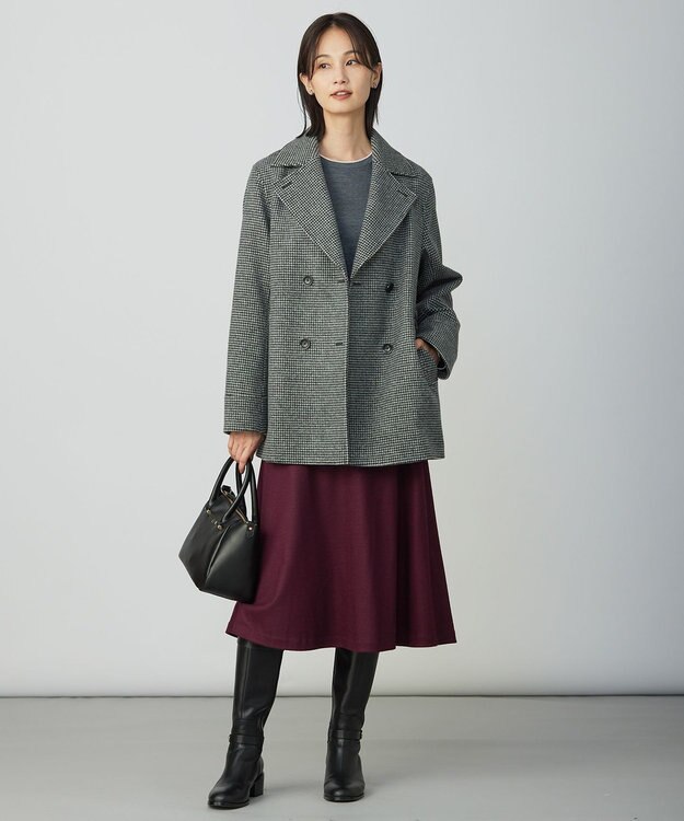 J.PRESS LADIES トリムツイン ニット グレー系