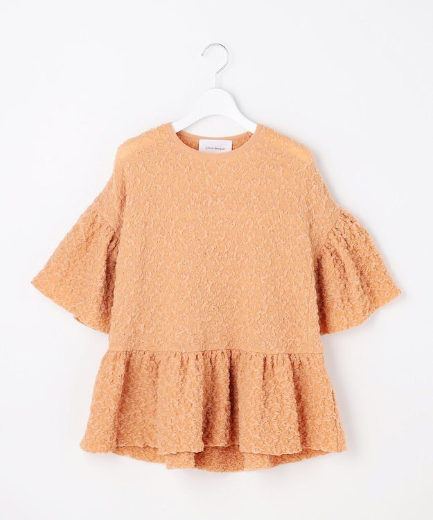 自由区 【カトリエムブーケ】Une forme bosselee ギャザーディテールフェミニンプルオーバー オレンジ