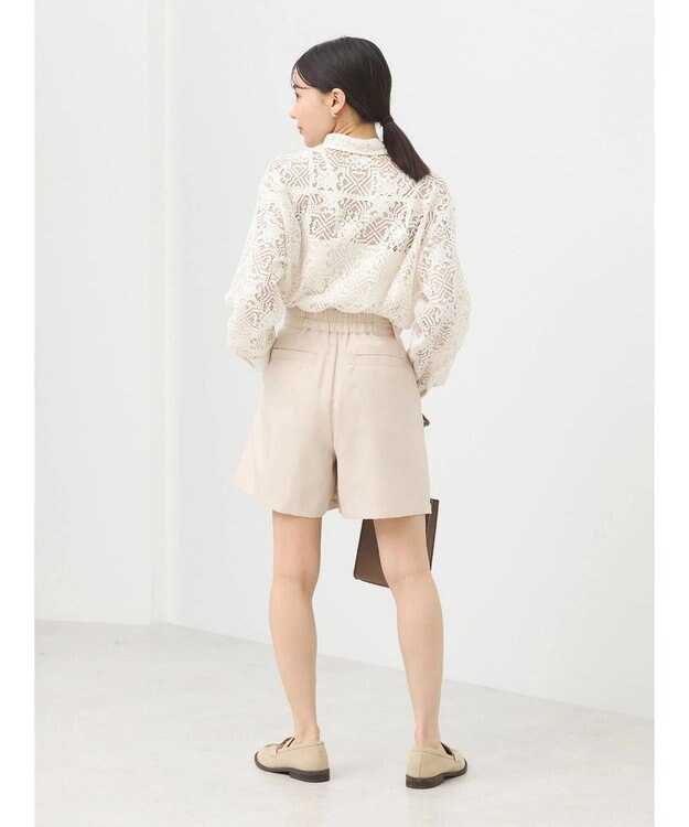 earth music&ecology レースショートシャツ Ivory