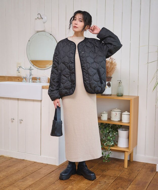 WEGO 【WEB限定/2025年秋冬新作】ニットワンピース ベージュ