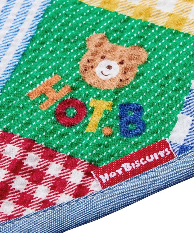 MIKI HOUSE HOT BISCUITS パッチワーク柄 スタイ はっ水 マルチカラー