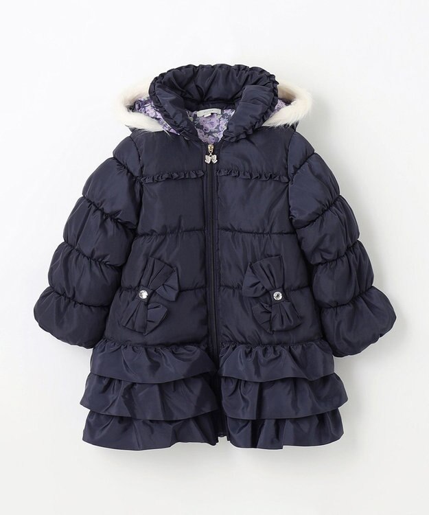 ANY KIDS 【洗濯機OK】中綿プリンセスコート ネイビー