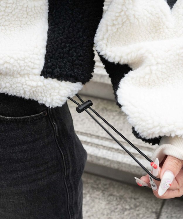 WEGO スポーツグラフィックボアショートプルオーバー ホワイト