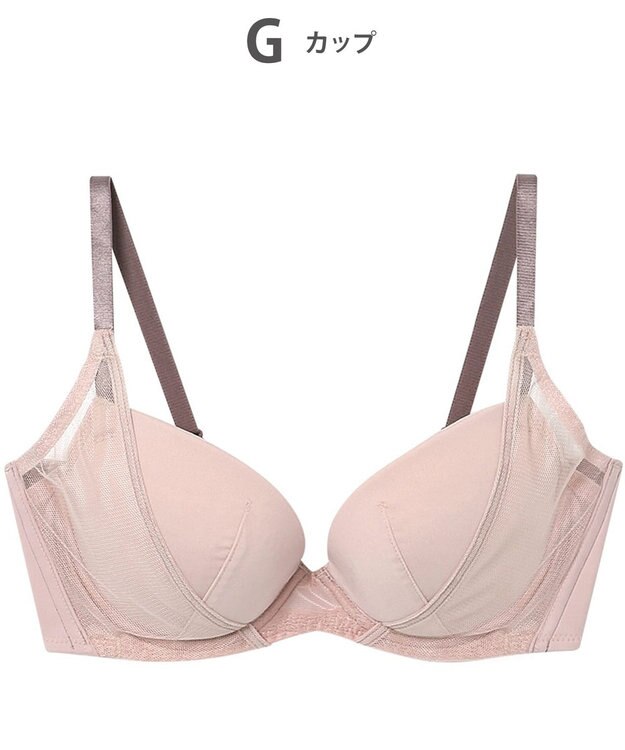 WACOAL WEB限定 ブラジャー 【ハグするブラ】 体温を感知してカラダになじむ 谷間メイク 脇高設計 Gカップまで対応 大きいサイズ レディース BMM700 /ワコール ピーチ