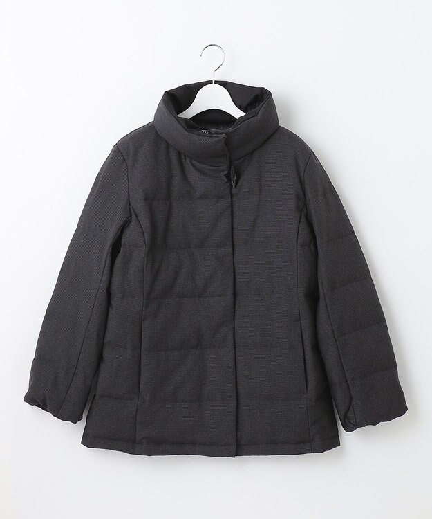 J.PRESS LADIES S ハウンドトゥース&グレンチェック ショート ダウンコート ライトグレー系3