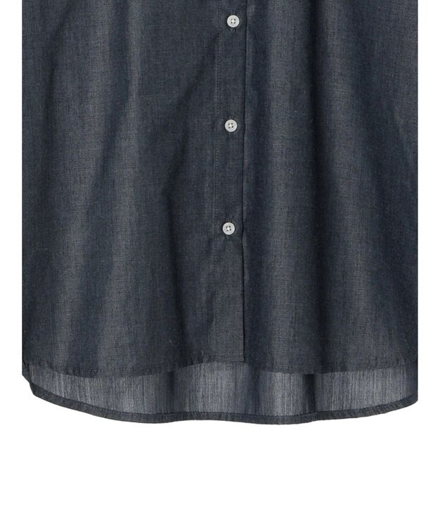 earth music&ecology スタンドフリルシャツ Blue