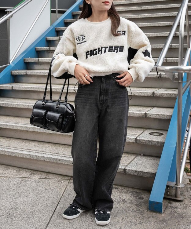 WEGO スポーツグラフィックボアショートプルオーバー ホワイト