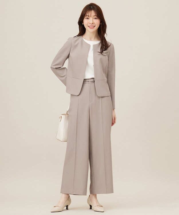 ANY SIS S 【UVカット・接触冷感・吸水速乾】スマートビューティストレッチ  ワイドパンツ グレージュ