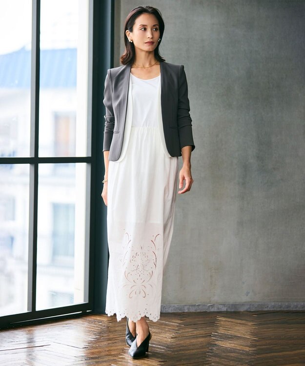 BEIGE， 【洗える】BROIS / コットンシャツテールタンクトップ White