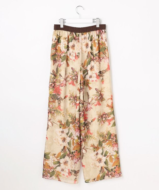 自由区 ボタニカルプリントドロスト パンツ ライトベージュ系