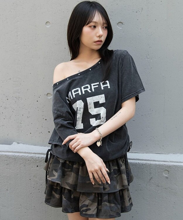 WEGO サイドドロストオフショルグラフィックT スミクロ