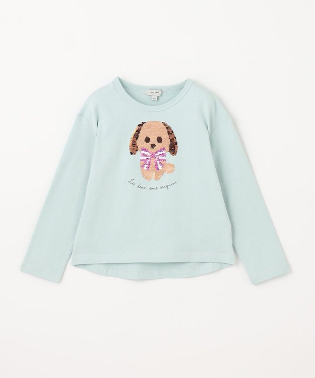 ANY KIDS ミラクルスパンコール 長袖 Ｔシャツ ミント×ウサギ
