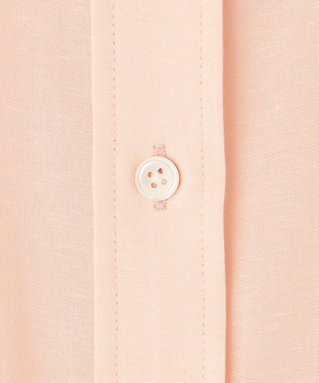 自由区 【洗える】テンセルリネンシャツワンピース ピンク