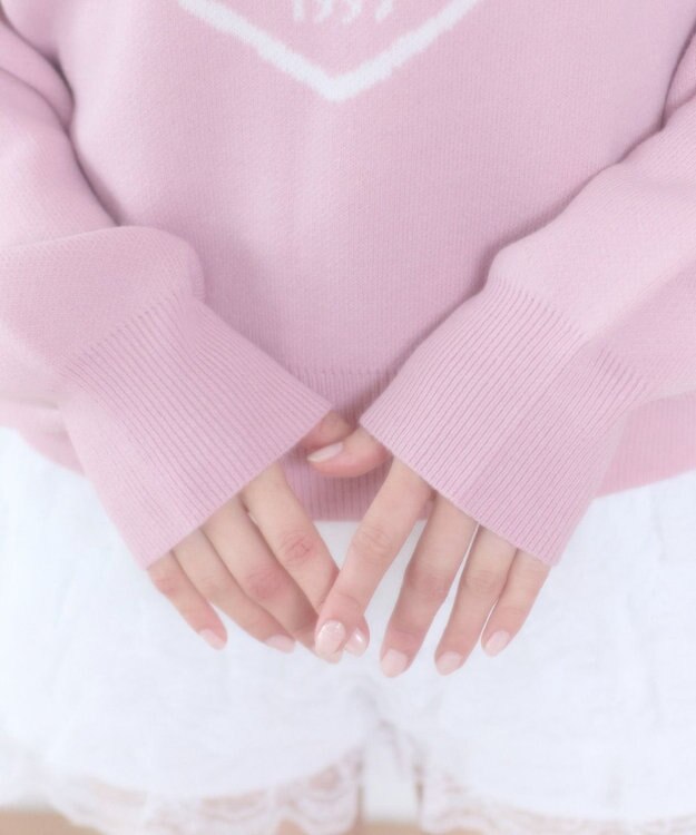 WEGO ハートワンショルニット ピンク