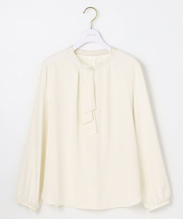 ANY SIS 【洗える】ラッフルボウ ブラウス 長袖 アイボリー