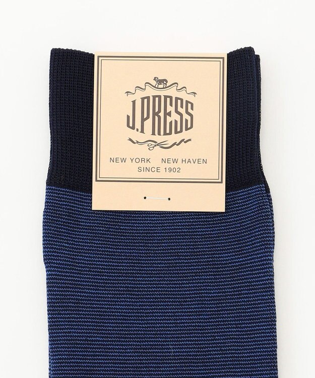 J.PRESS MEN 【定番】ハイゲージ天竺ボーダーソックス ネイビー系