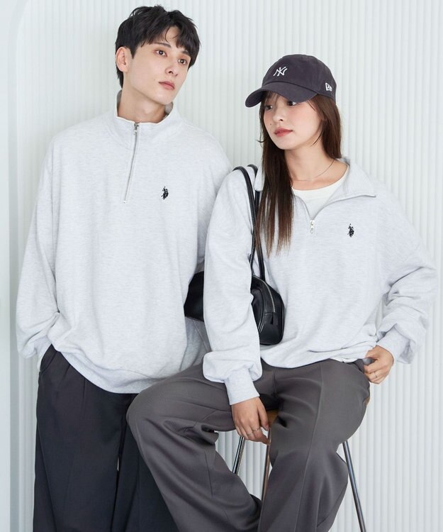 WEGO 【ユニセックス着用ITEM】別注　U.S POLO ASSN.　ハーフZIPPO グレーその他