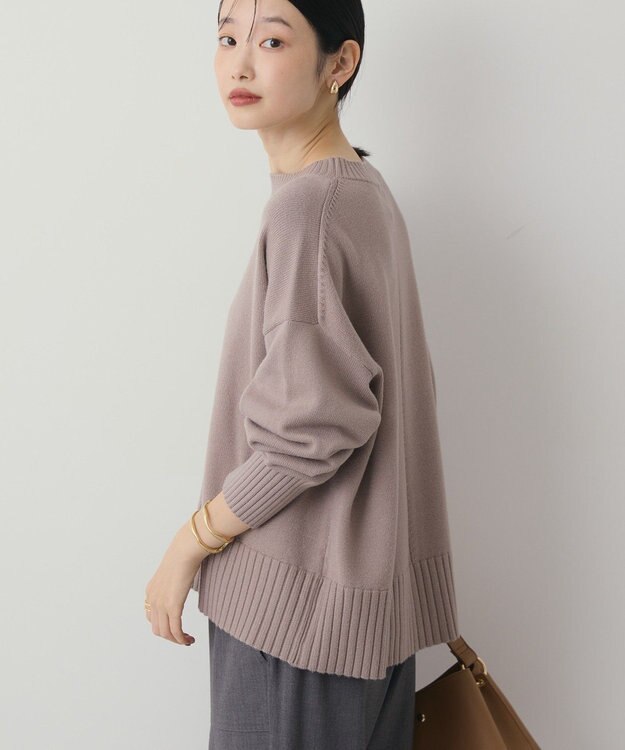 AMERICAN HOLIC バイパチモックネックニットプルオーバー Gray Beige