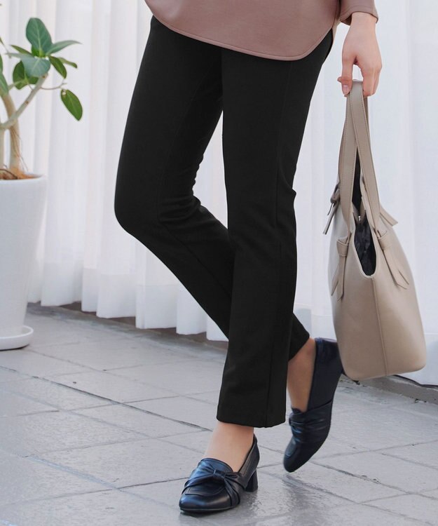 Tiaclasse 【安田美沙子さん着用・新色追加・日本製】すふれ起毛ストレートパンツ ブラック