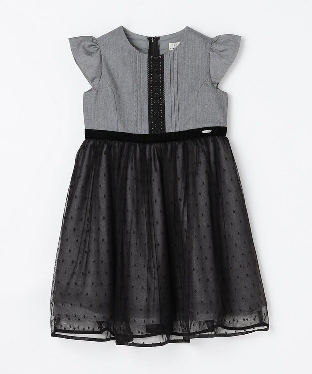 組曲 KIDS 【110-140㎝】ノワールドット ドレス グレー
