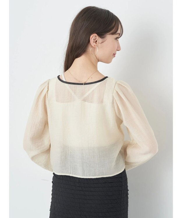 earth music&ecology シアーパイピングシャツ Ivory