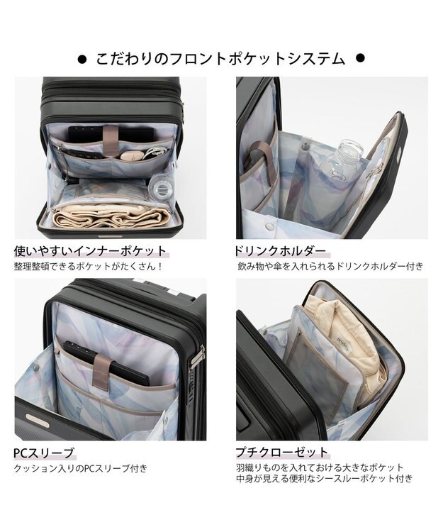 ACE BAGS & LUGGAGE 【雑誌掲載】 W&.Day/Night ピーロ スーツケース 機内持ち込みサイズ 32L 05421 ダブルアンドデイナイト ブラック
