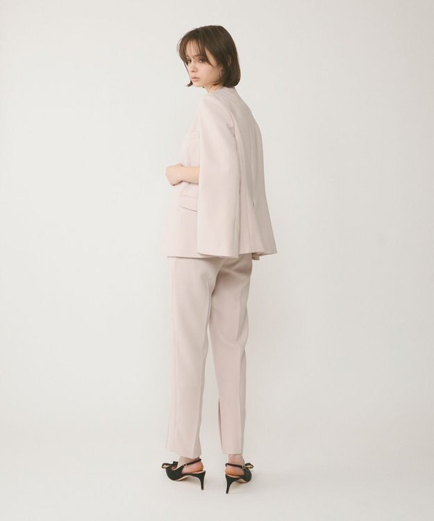 GRACE CONTINENTAL ダブルクロスノーカラージャケット ベージュ