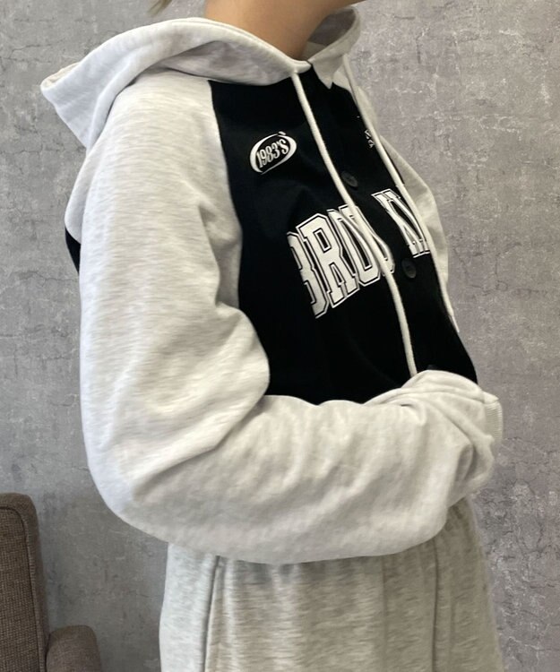 WEGO カレッジカットパーカー ブラック