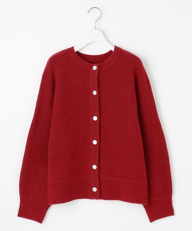 ANY SIS L 【前後着用可能】Airニット カーディガン レッド