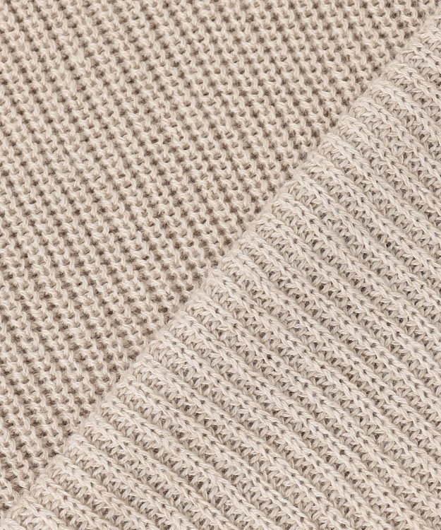 自由区 【洗える】コットンウールミドルゲージプルオーバー ニット ベージュ