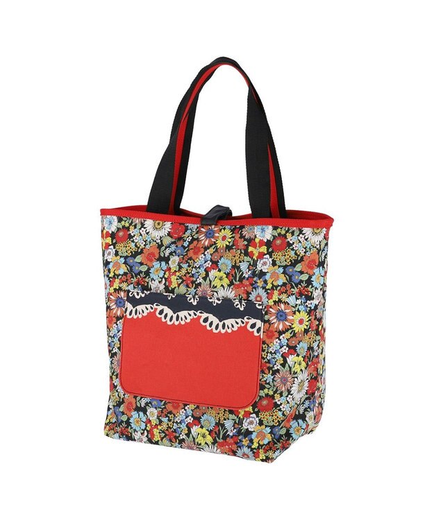tsumori chisato CARRY ダイヤモンドフラワー トートバッグ リバーシブル 花柄 ブラック