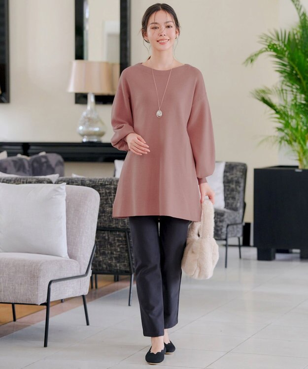 Tiaclasse 【安田美沙子さん着用・新色追加・日本製】すふれ起毛ストレートパンツ チャコールグレー