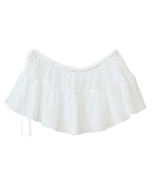 earth music&ecology シアーストライプラップスカート Off White