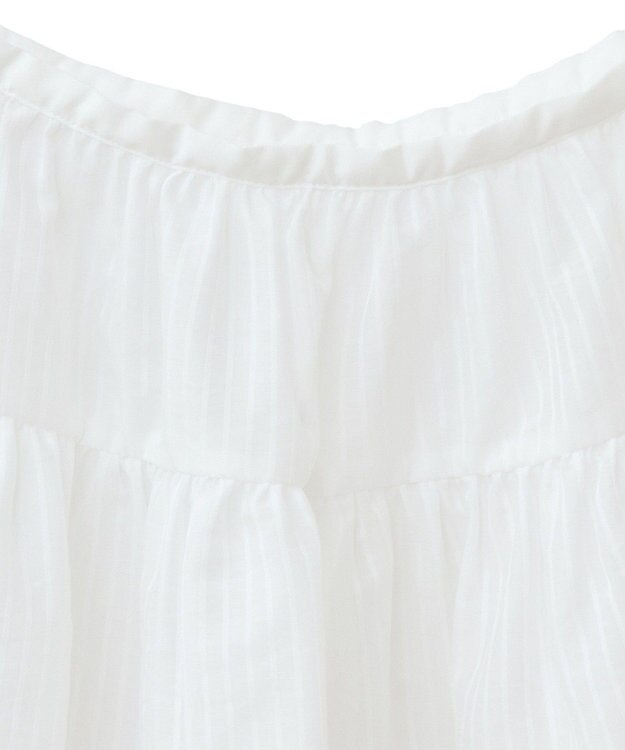 earth music&ecology シアーストライプラップスカート Off White