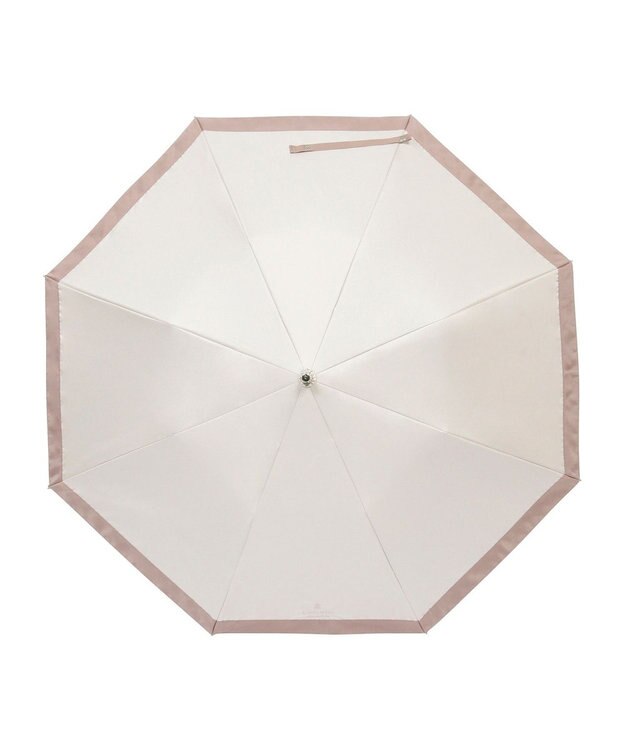 MOONBAT 【遮光/晴雨兼用日傘】LANVIN COLLECTION (ランバン コレクション)グログランリボン バイカラー 遮熱 UV 折りたたみ傘 楽折 モカブラウン