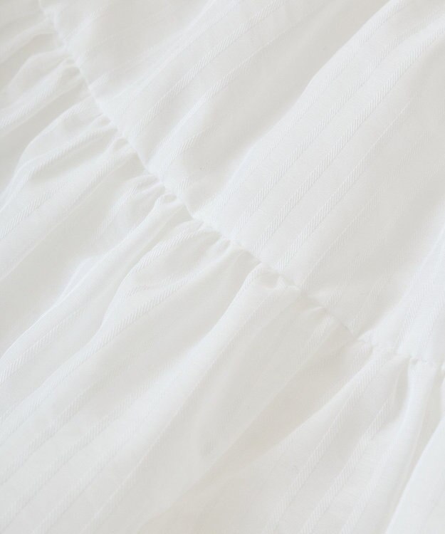 earth music&ecology シアーストライプラップスカート Off White