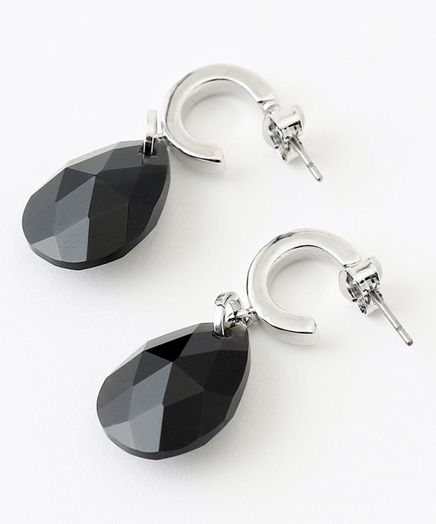 ICB 天然石ピアス ブラック系