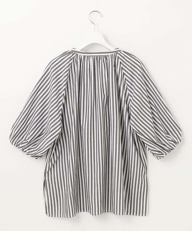 UNFILO 【洗える】イージーケア ボリュームスリーブブラウス ブラック系