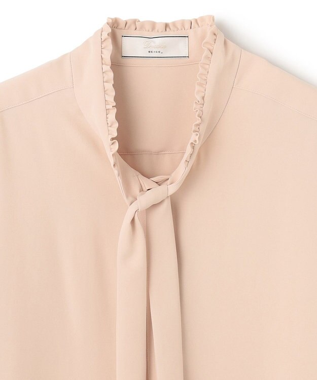 BEIGE， 【L-size】EVA / ボウタイロングスリーブ ブラウス Nude